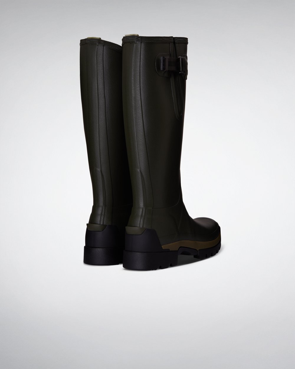 Womens Hunter Balmoral Side Adjustable 3Mm Neoprene - Tall Rain Boots Dark Olive - 1643-OQGIF